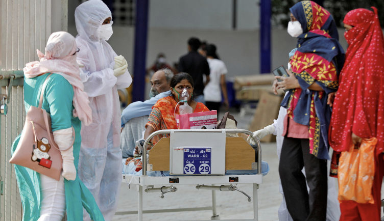 印度新增新冠肺炎确诊病例超414万例累计确诊超2149万例