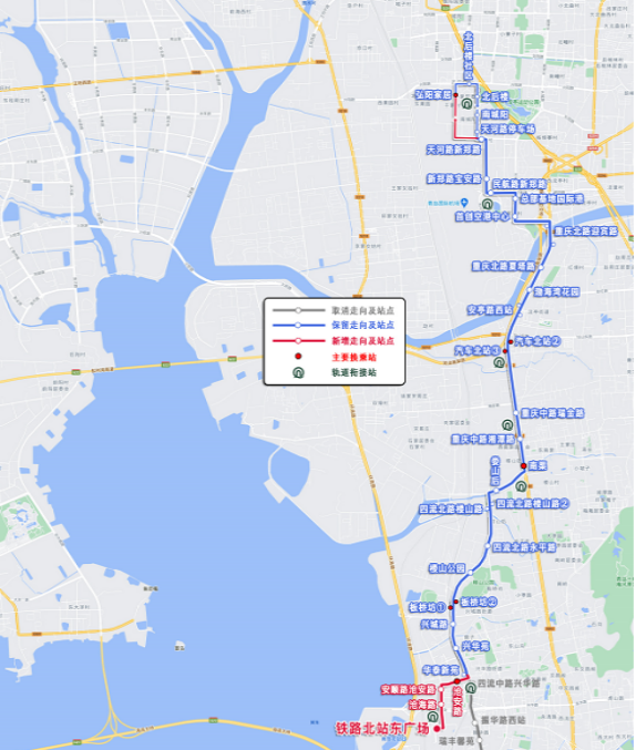 123路,118路等6條線路進行優化調整(開闢),並圍繞服務青島北站,地鐵站