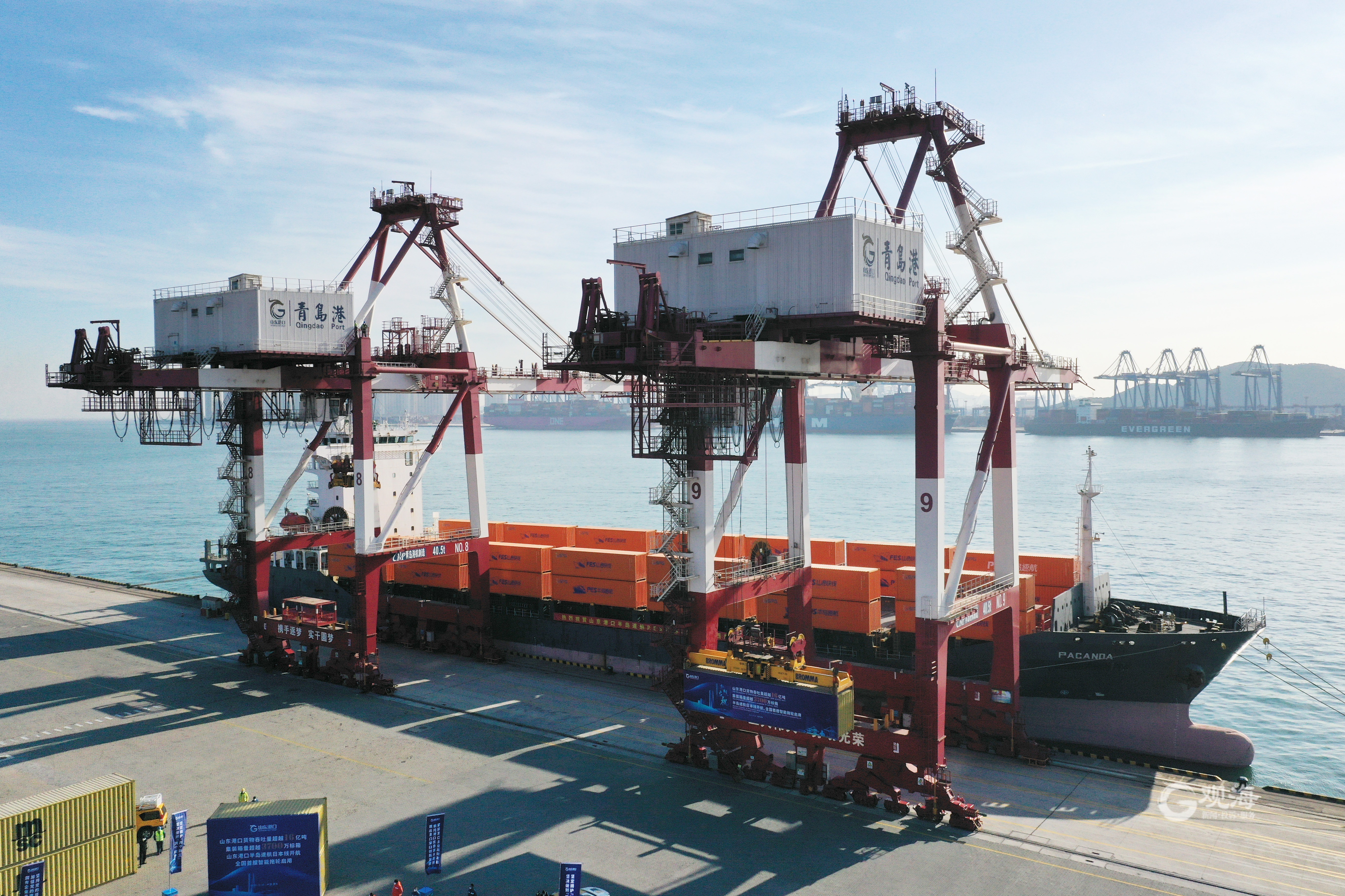 山东港口2022年货物吞吐量超越16亿吨,集装箱吞吐量超越3700万标箱
