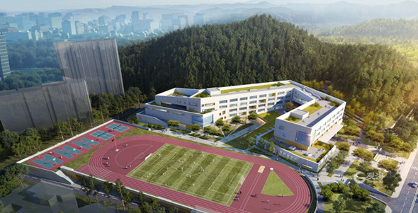 青岛双山小学项目计划5月底竣工验收建成后可容纳学生1620人