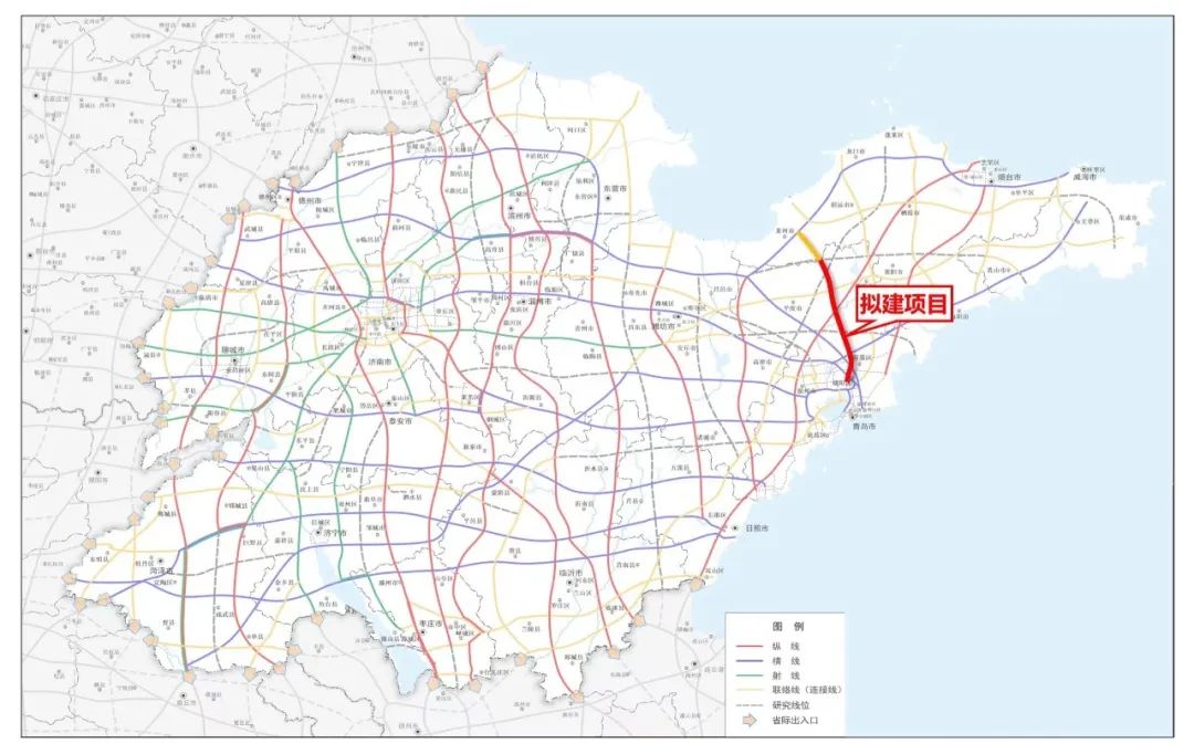 村北的平度莱州界,顺接莱青高速莱州段,路线途经平度市,莱西市,即墨区
