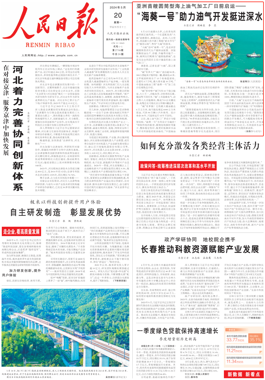 央媒看青岛 | 人民日报头版点赞“青岛造”:助力油气开发挺进深水-青报网-青岛日报官网