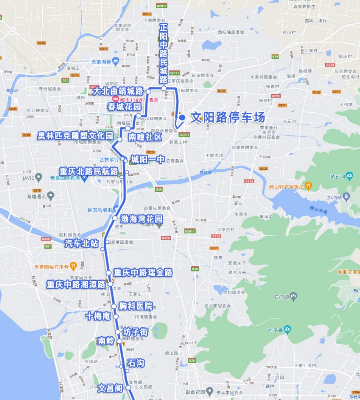 青岛368公交车线路图图片