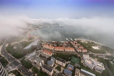 平流雾+无人机，浮山湾畔美爆了！