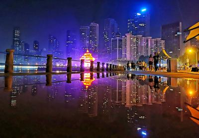 雨后倒影中的青岛，每张照片都能当屏保