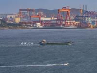 大船落日，“观海001”看到这样的胶州湾