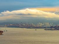 大船落日，“观海001”看到这样的胶州湾