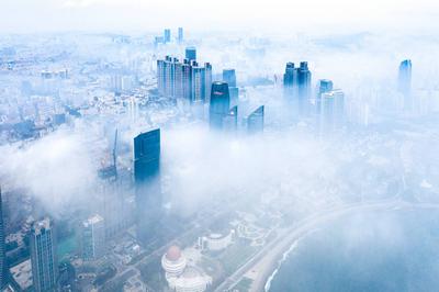 平流雾氤氲浮山湾 如梦如幻美如画