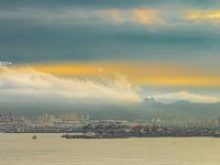 大船落日，“观海001”看到这样的胶州湾