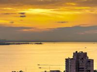 大船落日，“观海001”看到这样的胶州湾