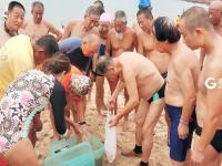 义务除蜇人 海水浴场游泳人的“保护者”