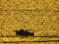 大船落日，“观海001”看到这样的胶州湾