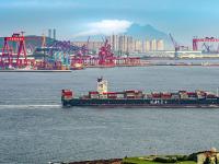 大船落日，“观海001”看到这样的胶州湾