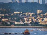 大船落日，“观海001”看到这样的胶州湾