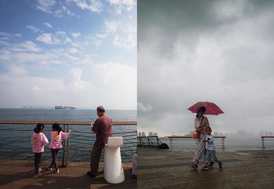 前脚晴转眼雨，青岛的雨下得好任性