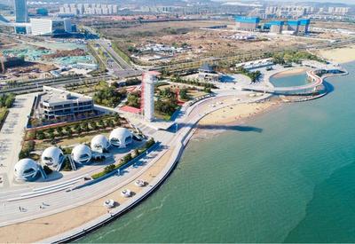 航拍网红海上步道，打卡即墨宝藏海滩