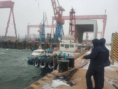 寒潮大风持续影响青岛海域，40余条救助船艇应急待命