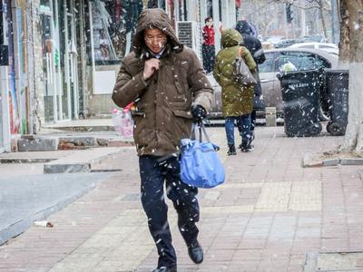 零下5度的清晨 寒潮来袭又见“鹅毛雪”