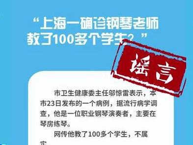 确诊钢琴老师教了100多个学生？电视台一食堂阿姨感染？8条网传消息为谣言！