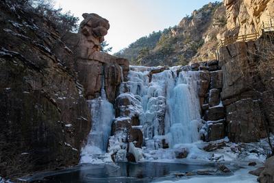 极寒天气下，北九水开启冰封模式