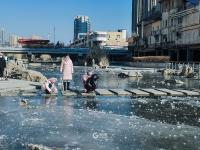 天然溜冰场！大朋友小朋友玩的不亦乐乎