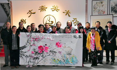 书画下乡迎新春！青岛工笔画学会艺术家走进胶州博文斋美术馆