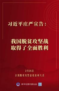 金句来了！习近平：没有哪一个国家能在这么短的时间内实现几亿人脱贫