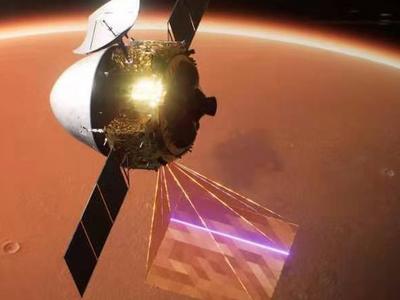 天问一号探测器成功实施近火制动，进入火星停泊轨道