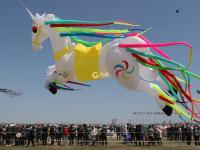 潍坊风筝会镜头：巨型“八代鮹”满天飞是这种画面