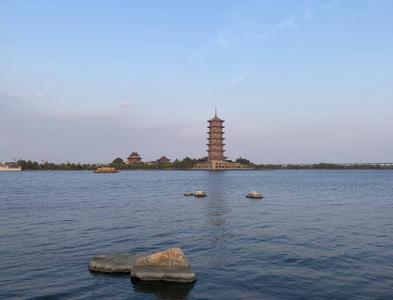 紫藤临水映佛塔！胶州大沽河景区美如画卷