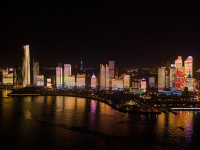 369米海天中心加入，浮山湾灯光秀更壮观