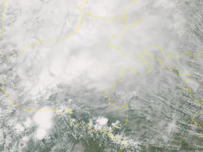 风云四号B星从太空扫描到了河南极端降雨的画面