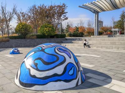 海天一色，实拍初冬蓝谷人才公园