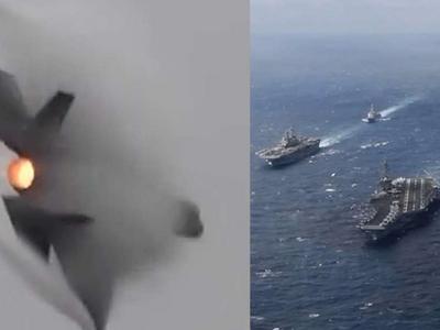美军F-35战机在南海与自家航母相撞，7人受伤