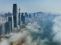 青岛平流雾航拍图：真·天空之城