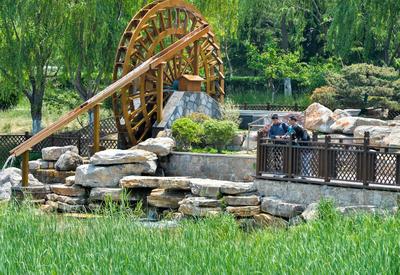 水车吱扭转，李村河畔风景赛江南