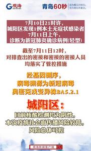 城阳区发现的1例确诊病例病毒溯源为新冠病毒奥密克戎变异株BA5.2.1