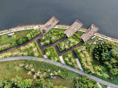 夏日里的一抹清凉绿，航拍李村河入海口