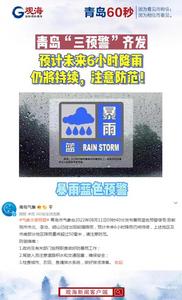暴雨+雷电+雷雨大风！青岛“三预警”齐发