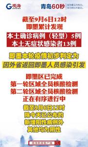 即墨：本轮疫情初步判定为因外省返回即墨人员感染引发