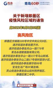 关于新增即墨区疫情风险区域的通告