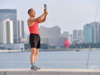 晨练、观景……奥帆中心成了户外健身NO.1