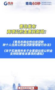 青岛公积金新政：多子女家庭首套房贷款额度上浮20%