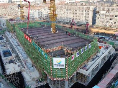 聊城路体育中心及社会公共停车场项目主体封顶，以后中山路片区停车容易了