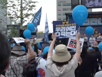 韩国最大在野党举行集会，谴责日本将核污染水排放入海