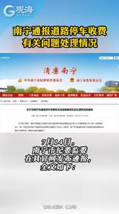 南宁通报道路停车收费有关问题处理情况