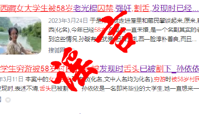 西藏公布打擊編造“女大學生窮游被性侵”等網絡謠言典型案例