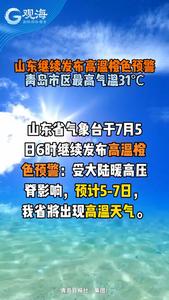 山东继续发布高温橙色预警，青岛市区最高气温31℃
