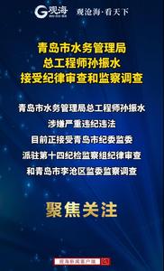 青岛市水务管理局总工程师孙振水接受纪律审查和监察调查