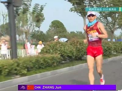 张俊夺得杭州亚运会男子20公里竞走金牌